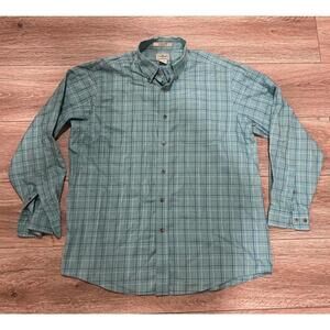 L.L.Bean Men's Green Wrinkle-Free Traditional Fit Button-Up Shirt